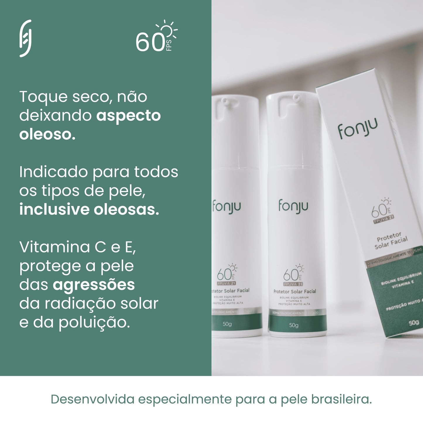 Protetor Solar Facial FPS 60 - Fonju