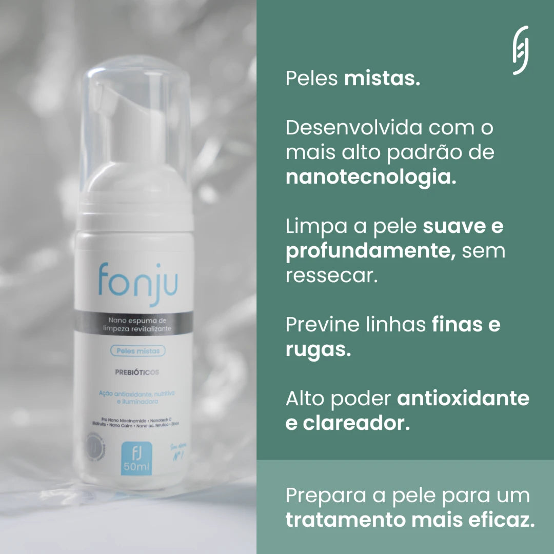 Espuma de Limpeza Revitalizante Peles Mistas 50ml - Fonju