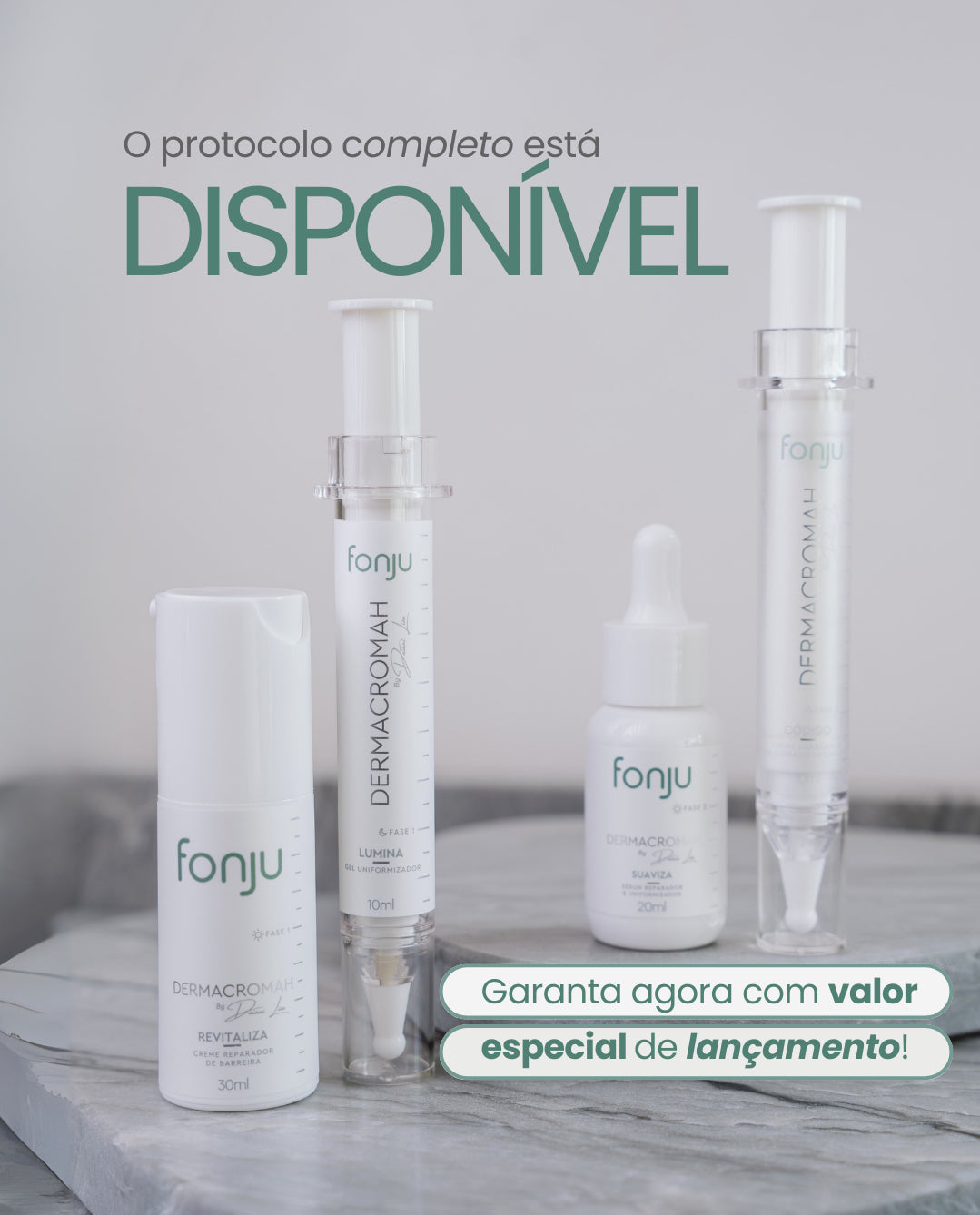 Kit Linha Dermacromah – Tratamento Facial Intensivo - 4 produtos, Revitaliza, Lumina, Suaviza e Código