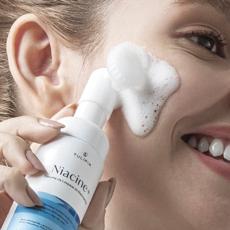 Mini Espuma Niacinamida 50ml Tulípia – Ideal para Teste e Viagem