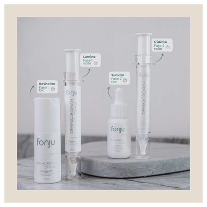Kit Linha Dermacromah – Tratamento Facial Intensivo - 4 produtos, Revitaliza, Lumina, Suaviza e Código